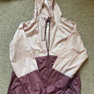 Columbia Women's Hooded Jacket - Light Pink and Burgundy
